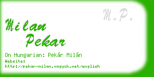 milan pekar business card